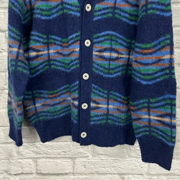 Howlin’ Men’s XL Out of This World Cardigan - Magic Blue - 100% Scottish Wool - Picture 8 of 16
